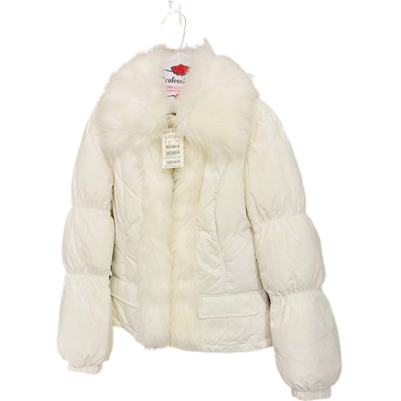 bebe white puffer jacket